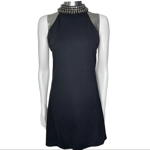 🛍️3/$40 Sanctuary Little Black Dress Rhinestone Collar Size Medium - Picture 6 of 6